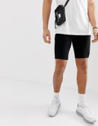 Asos Design Spray On Denim Shorts With Power Stretch In Black - Black