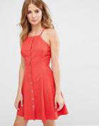 Millie Mackintosh Button Up Mini Dress - Red