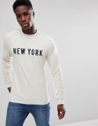 Selected Homme Sweatshirt With New York Print - White