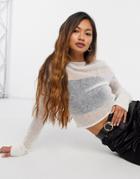 Weekday Trinity Knit Sweater With High Neck In White