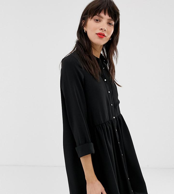 River Island Shirt Dress In Black - Black