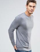 Esprit Crew Neck Cashmere Mix Sweater - Gray