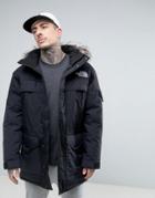 The North Face Mcmurdow Down Insulated Parka Jacket With Detachable Faux Fur Hood In Black - Black