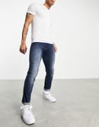 Boss Charleston Skinny Fit Jeans In Dark Wash-blues