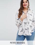 Koko Plus Shirt In Butterfly Print - Beige