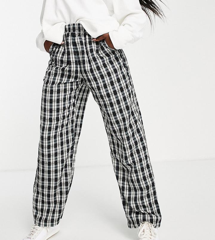 Vero Moda Frsh Wide Leg Pant In Black Check