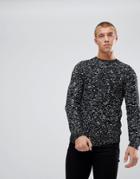 New Look Sweater With Marl Knit In Black - Black