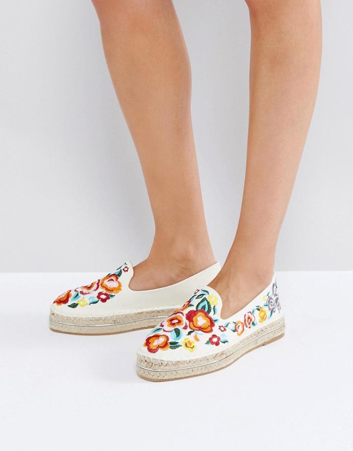 Asos June Flower Embroidered Espadrilles - Multi