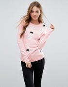 Brave Soul Snowman Holidays Sweater - Pink