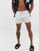 Asos Design Swim Shorts In Off-white Short Length - White