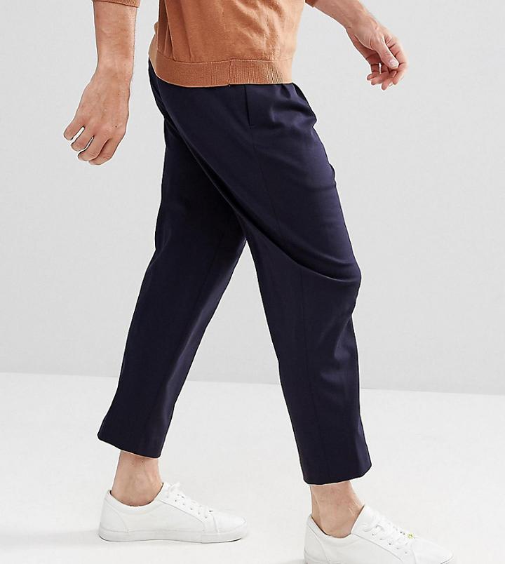 Noak Wide Leg Jersey Pants - Navy