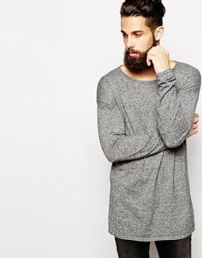 Asos Longline Sweater With Scoop Neck