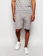 Asos Knitted Shorts With Circles Stitch - Gray