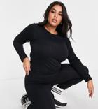 Asos 4505 Curve Ski Cableknit Base Layer Long Sleeve Top-black