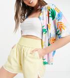 Aria Cove Denim Shirt Dress With Pocket Detail In Cream-white