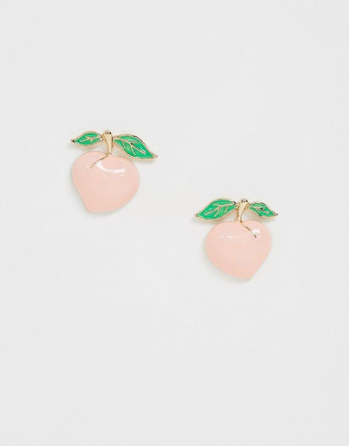 Asos Design Earrings In Peach Design - Multi