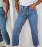 Asos Design Petite High Rise Stretch 'effortless' Crop Kick Flare Jeans In Vintage Midwash-blues