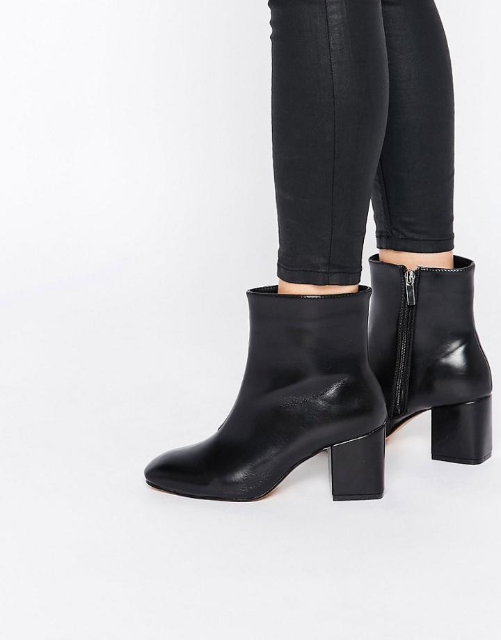 Lost Ink Dusty Black Heeled Ankle Boots - Black