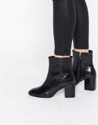 Lost Ink Dusty Black Heeled Ankle Boots - Black