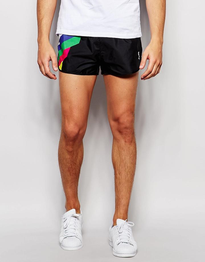 Religion Retro 80's Runner Shorts - Black