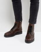 Fred Perry Northgate Scotchgrain Leather Boots In Brown - Brown