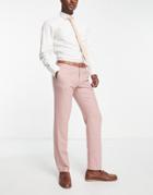 Harry Brown Wedding Tweed Slim Fit Suit Pants-pink