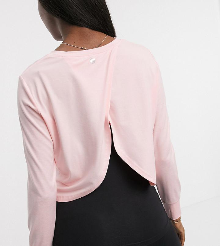 Cotton: On Maternity Active Long Sleeve Top With Cross Back In Pink