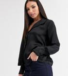 Asos Design Tall Long Sleeve Blouse With Frill Collar Detail