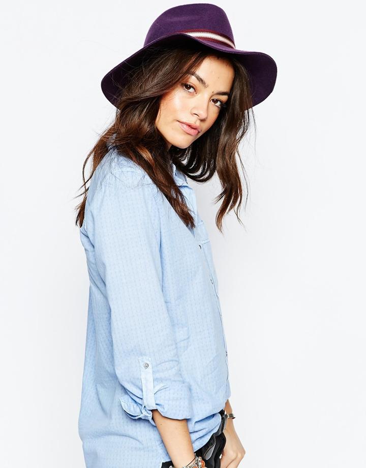 Esprit Felt Trilby Hat - Dark Purple