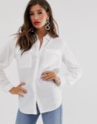 Vila Pocket Detail Shirt-white