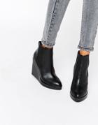 Aldo Wedge Heel Chelsea Boots - Black