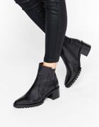 Asos Rectify Premium Leather Ankle Boots - Black