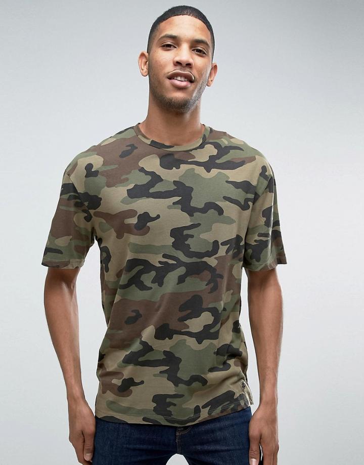 Jack & Jones T-shirt In Oversized Drop Shoulder Fit - Green