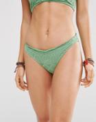 Asos Mix And Match Crochet Lace Brazilian Bikini Bottom - Khaki Green