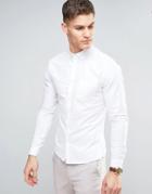 Asos Casual Skinny Oxford Shirt - White