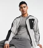 South Beach Paneled Zip Through Jacket In Gray