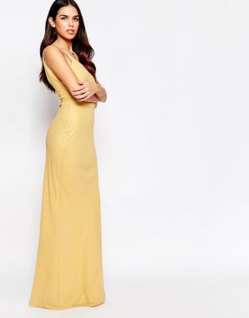 Vlabel River Slinky Maxi Dress - Gold