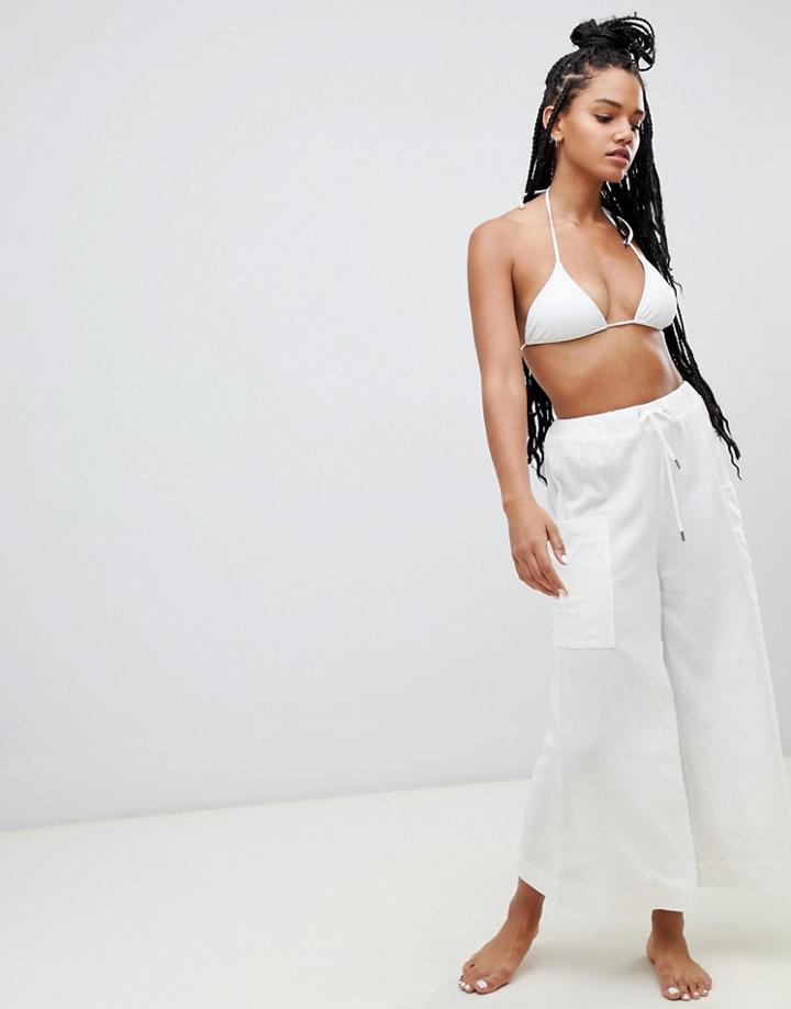 Twiin Parachute Beach Pants In White
