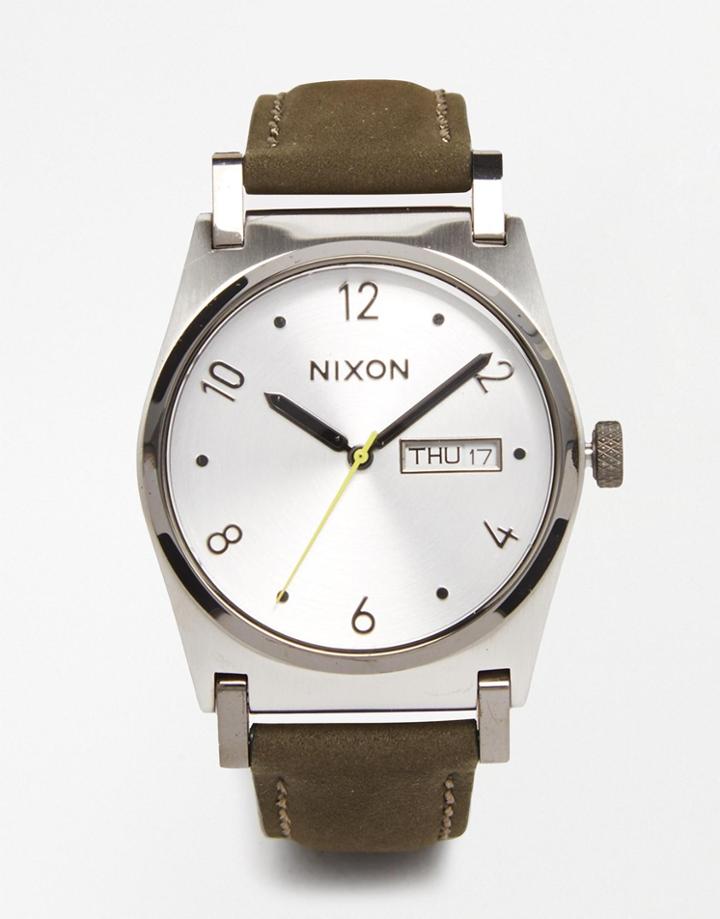 Nixon Jane Leather Silver Watch - Black