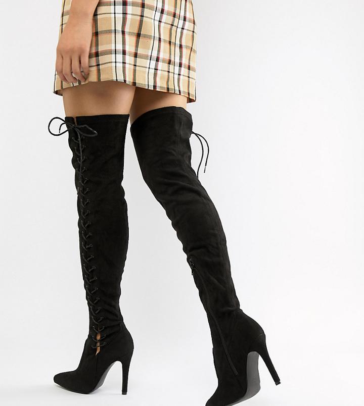 Truffle Collection Over The Knee Boots - Black