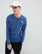 The North Face Long Sleeve Easy T-shirt In Blue - Blue
