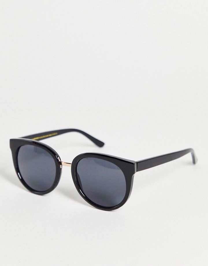A.kjaerbede Gray Womens Round Sunglasses In Black
