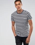 Esprit T-shirt With Multi Fleck Stripe Detail - Navy