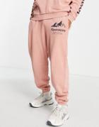 Asos Design Balloon Sweatpants In Washed Pink With Mountain Print - Part Of A Set