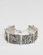 Asos Egyptian Bracelet In Burnished Silver - Silver