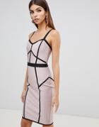 Lipsy Bandage Midi Dress In Color-block - Multi