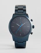 Fossil Fs5345 Townsman Chronograph Bracelet Watch In Blue - Blue