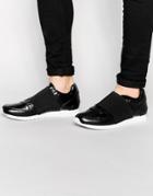 Asos Sneakers In Black With Elastic Strap - Black