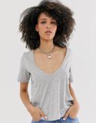 Noisy May Dring Short Sleeve Cropped T-shirt - Gray