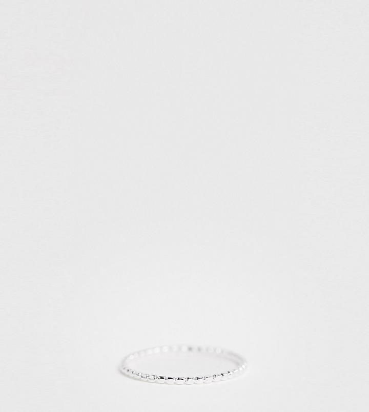 Asos Design Sterling Silver Ring In Mini Ball Design - Silver
